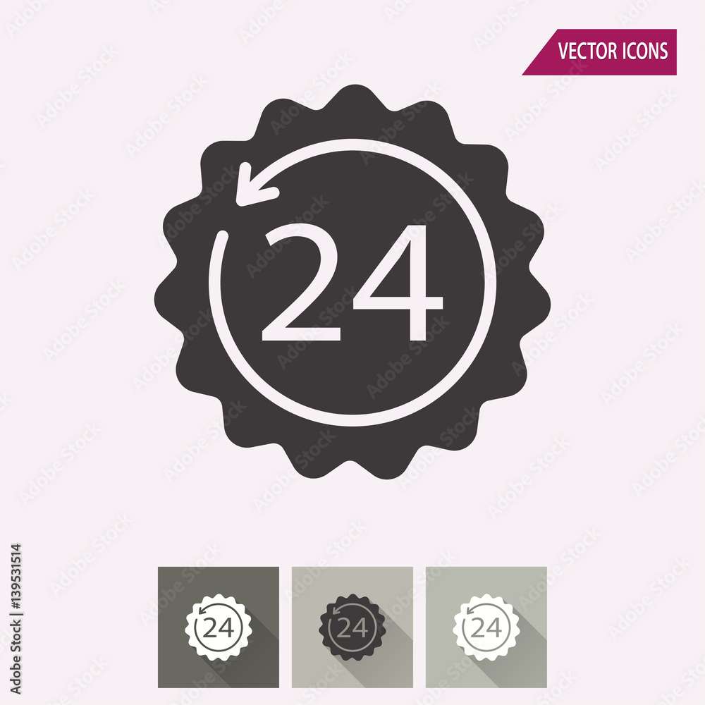 Fototapeta premium 24 hour service - vector icon.