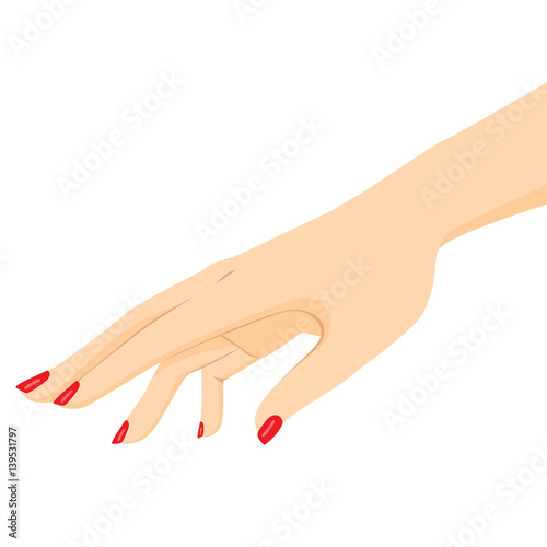 Close up illustration of female hand reaching out beauty concept