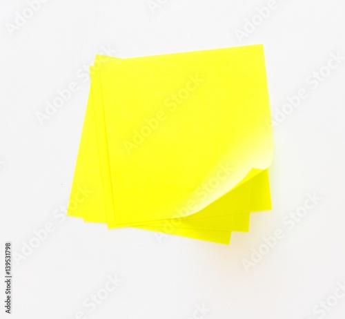 yellow sticky notes on a white background
