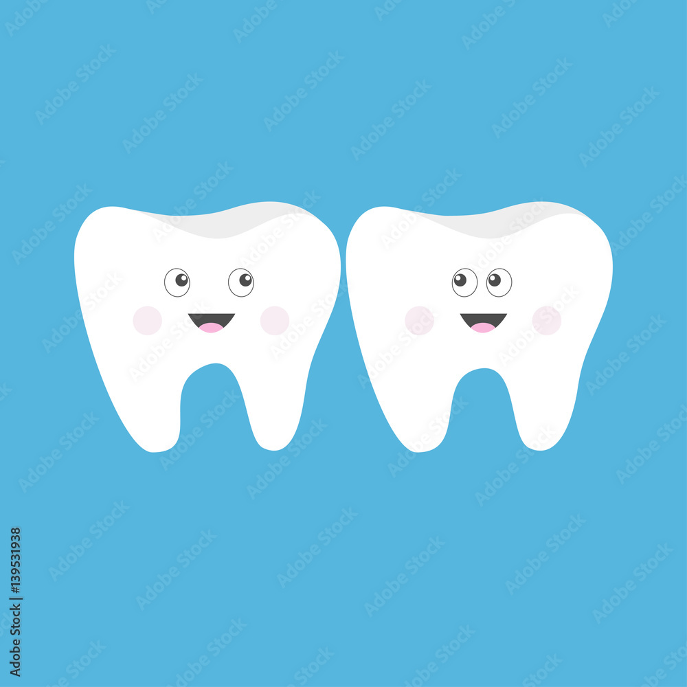 Tooth icon set. Cute funny cartoon smiling character with big eyes Friends looking on each other. Oral dental hygiene. Children teeth care. Tooth health. Baby background. Flat design. Tooth icon set. Cute funny cartoon smiling character with big eyes Friends looking on each other. Oral dental hygiene. Children teeth care. Tooth health. Baby background. Flat design.