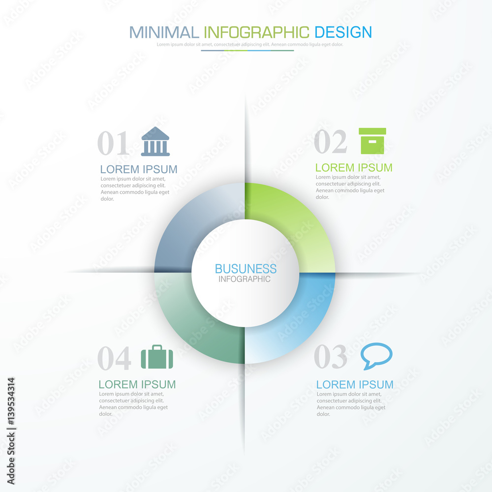 Fototapeta premium Infographic Elements with business icon on full color background process or steps and options workflow diagrams,vector design element eps10 illustration