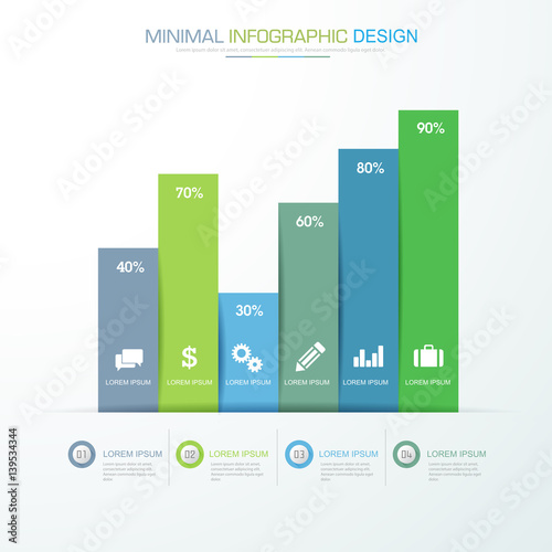 Infographic Elements with business icon on full color background  process or steps and options workflow diagrams,vector design element eps10 illustration