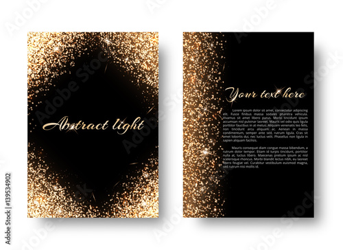 Glimmer background with light burst. Shiny gold on a black backdrop.
