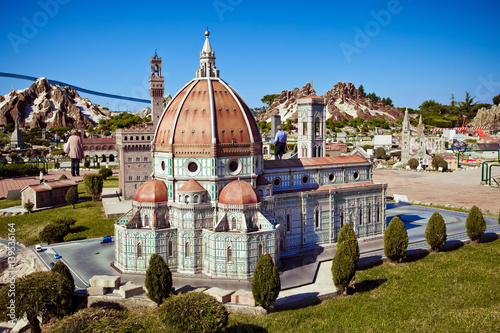 The miniature of Cathedral of Santa Maria del Fiore in Firenze in Park of miniatures in Rimini, Italy