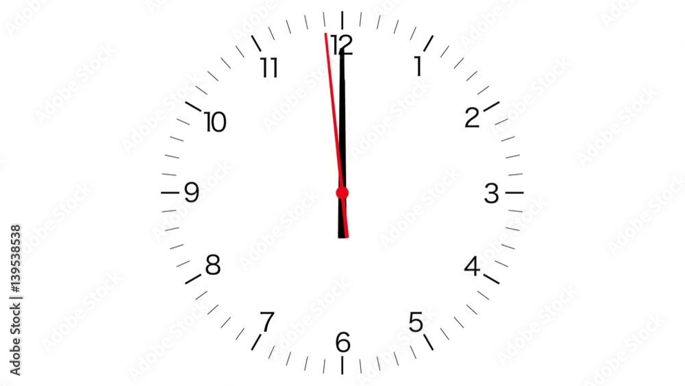 時計の文字盤_アラビア数字_秒針付き2 時計の文字盤_アラビア数字_秒針付き2