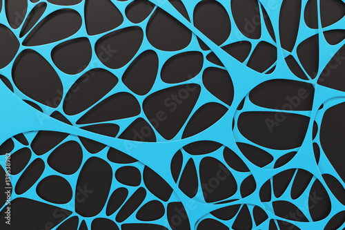 Abstract 3d voronoi organic structure on black background