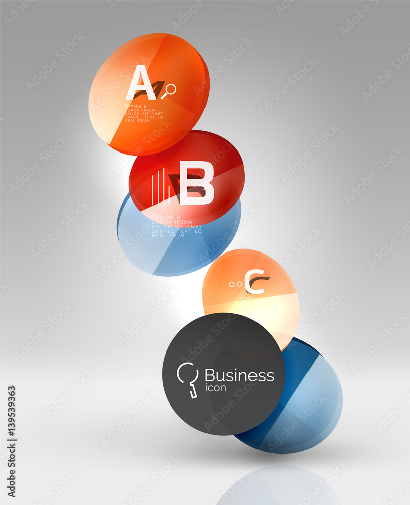 Colorful glossy circle infographics Colorful glossy circle infographics