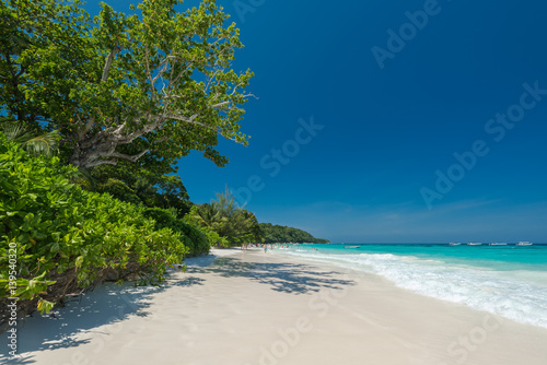 Fototapeta Naklejka Na Ścianę i Meble -  Beautiful and Breathtaking tropical beach at Thacai Island, Thailand