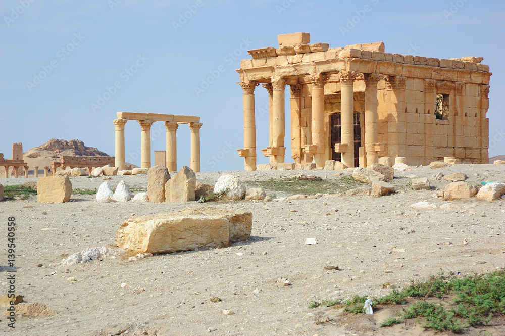 Ancient ruins of the Palmyra city at present destroyed in the Syrian war by ISIS. Photo taken in 2006