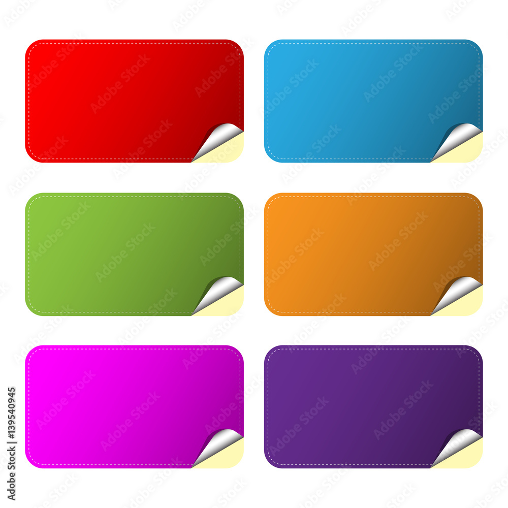 rectangle sticker label set rectangle sticker label set