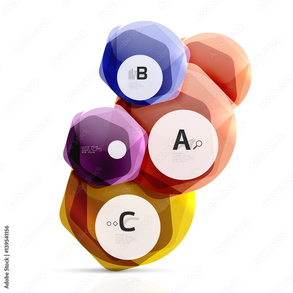Glass glossy shiny hexagon web elements Glass glossy shiny hexagon web elements