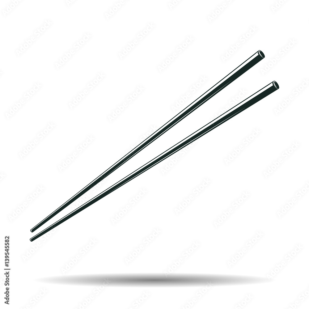 Monochrome japanese chopsticks sign