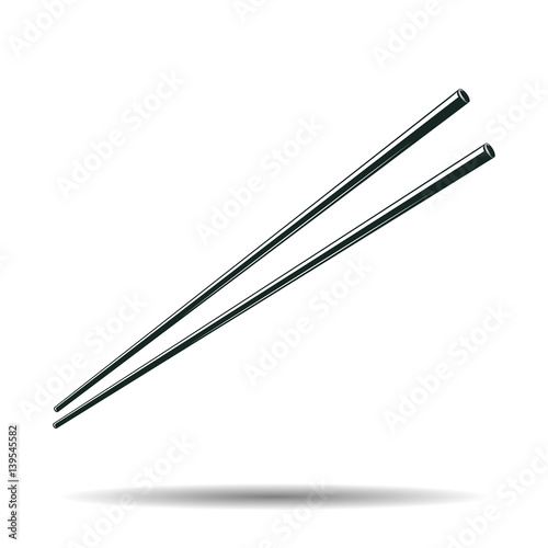 Monochrome japanese chopsticks sign