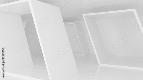Wallpaper Mural Abstract white beveled cubes, 3 d render Torontodigital.ca