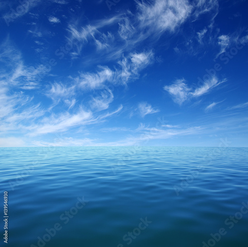 Blue sea water surface