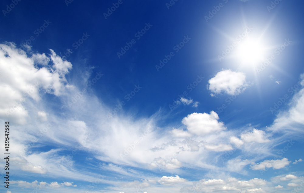 Fototapeta premium sun on blue sky