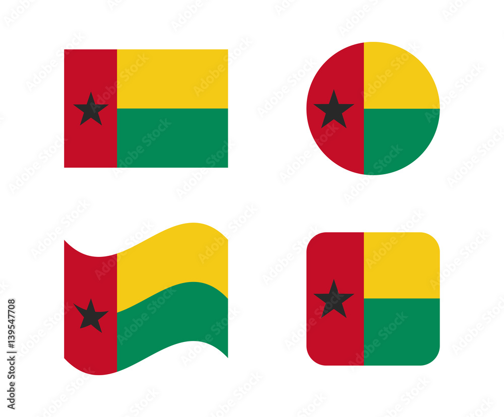 Fototapeta premium set 4 flags of guinea bissau