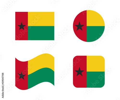 set 4 flags of guinea bissau