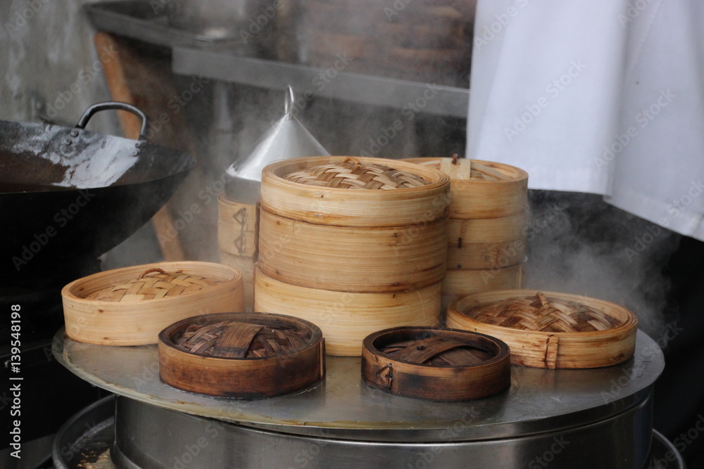 Chinese pastry in the shape of a basket to cook on water steam