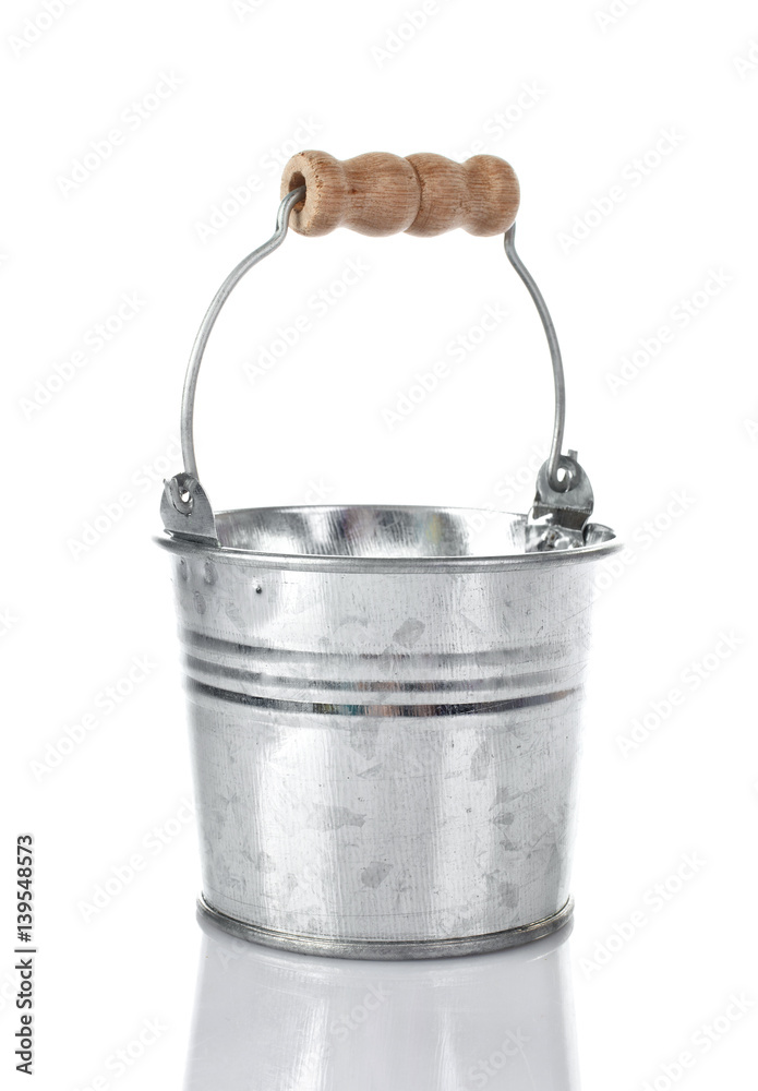 Metal bucket isolated on white Metal bucket isolated on white