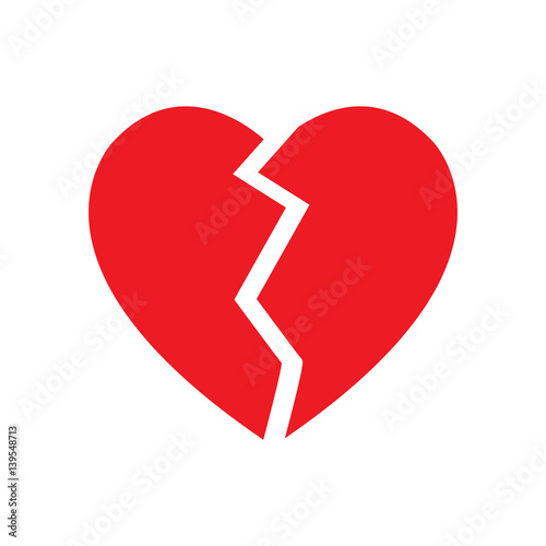 broken heart symbol isolated vector
