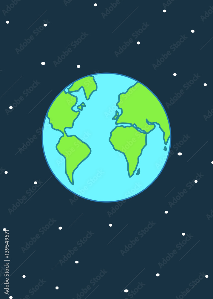 Cartoon style earth day poster design