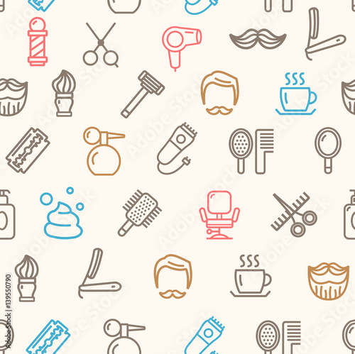Barber Shop Pattern Background. Vector