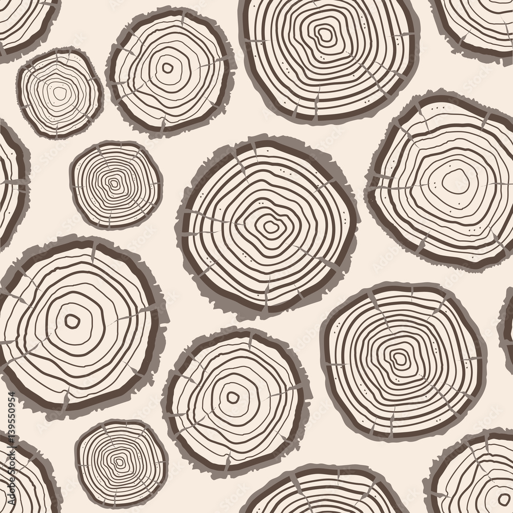 Tree Rings Trunk Pattern Background. Vector Tree Rings Trunk Pattern Background. Vector