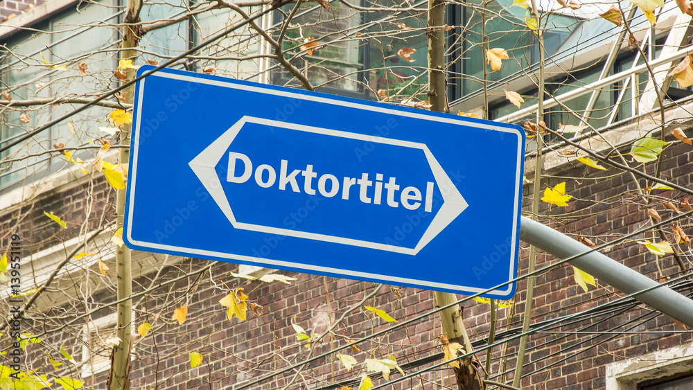 Obraz premium Schild 199 - Doktortitel