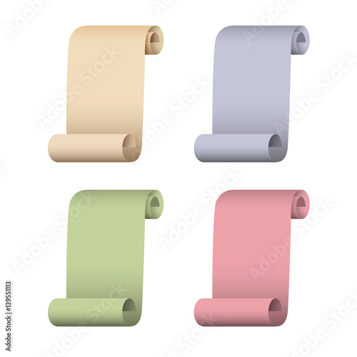 Old paper scroll icons set