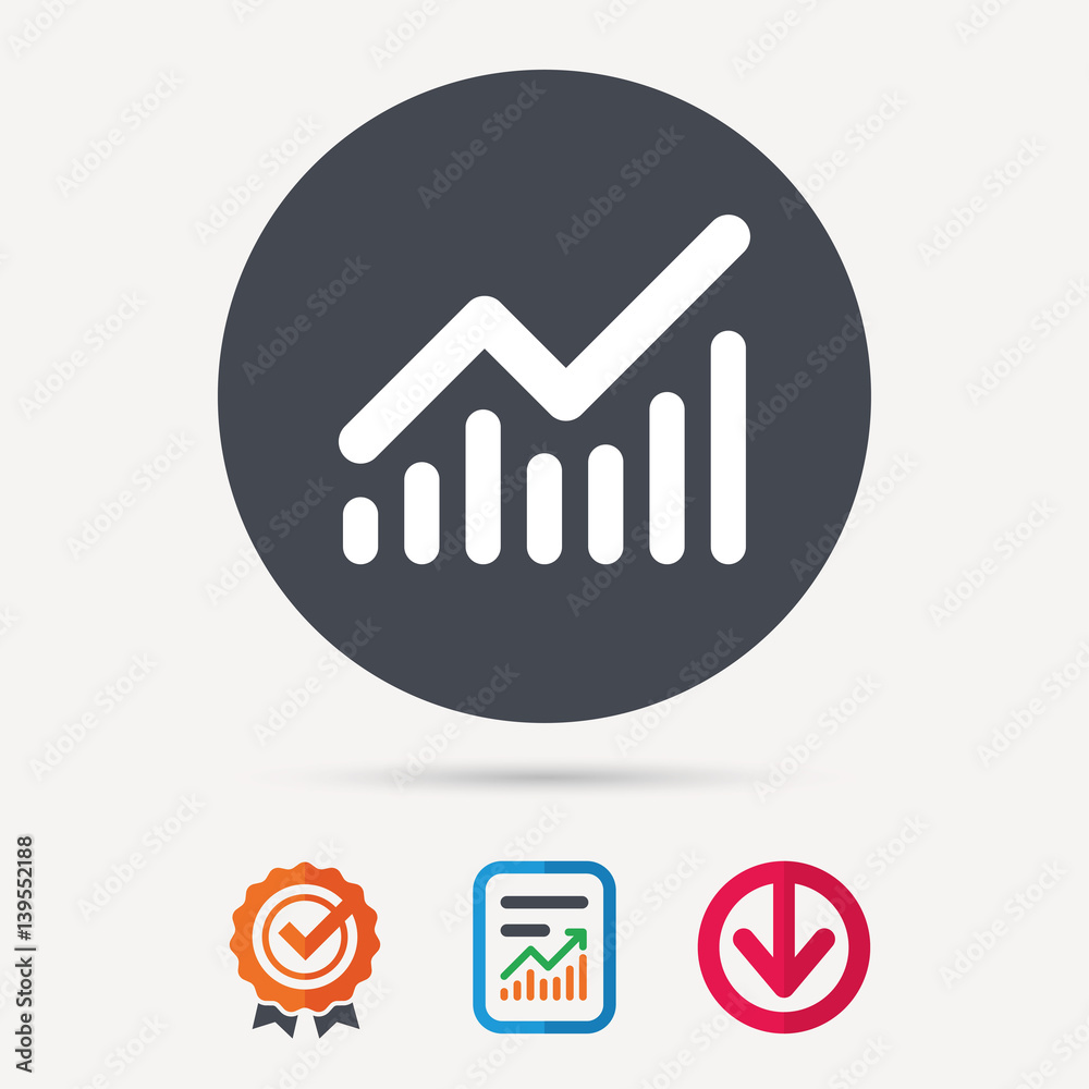 Graph Icon Remark Graph icon. Business analytics chart symbol. Report document, award ...