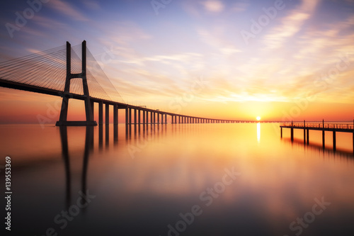 Lisbon, Vasco da Gama bridge, Portugal photo