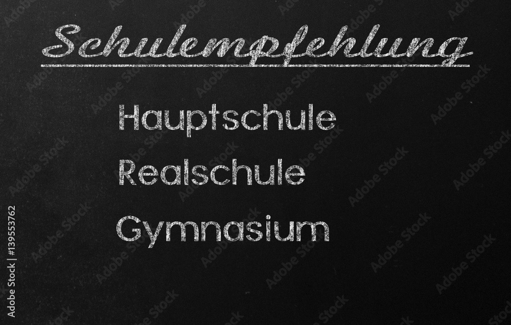 Obraz premium Schulempfehlung dreigliedriges Schulssystem