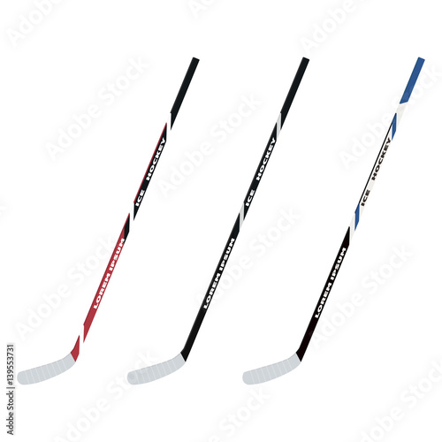 Ice hockey sticks set. Vector illustration.