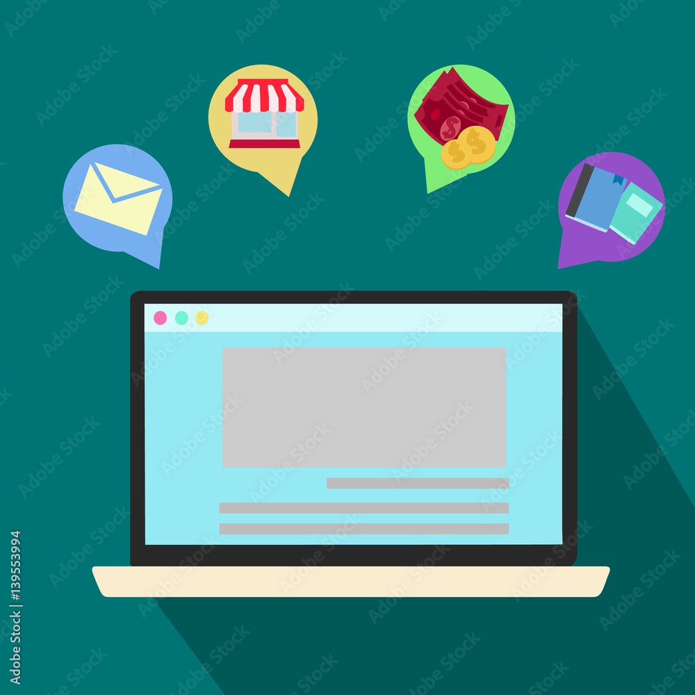 Flat abstract background with web icons. Interface symbols. Cloud computing. computer devices. Flat abstract background with web icons. Interface symbols. Cloud computing. computer devices.