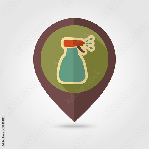 Spray bottle, pulverizer, sprayer pin map icon