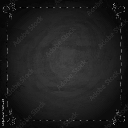 Empty border on blackboard chalkboard background