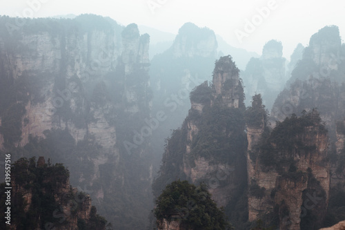 Pillars in Zhangjiajie National Forest Park