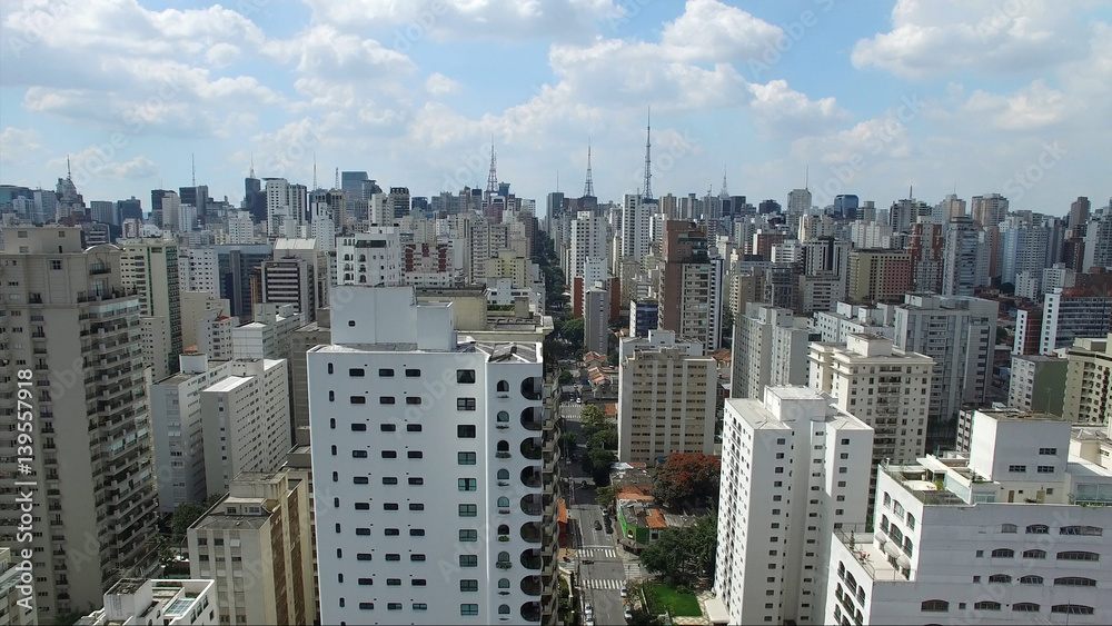 Aerial View of Skyscrapers in Sao Paulo, Brazil