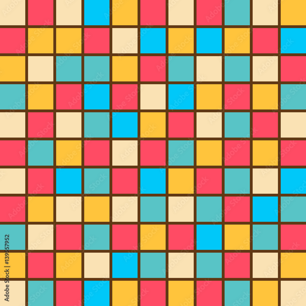 Colorful mosaic square block pattern for abstract background concept