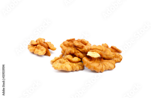 Healthy walnuts isolated on white background