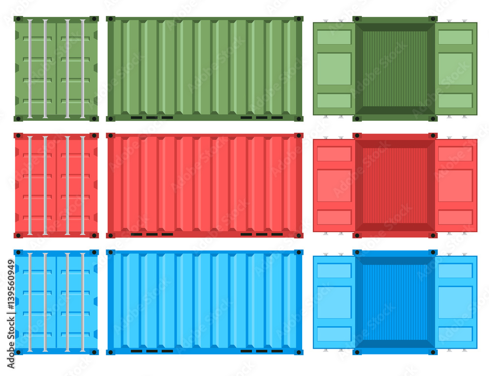 Fototapeta premium Set of metal containers for the transportation