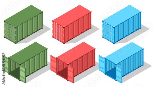 Large metal containers for transportation.