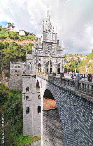 Las Lajas Sanctuary -  church built inside the canyon of the Guáitara River.
