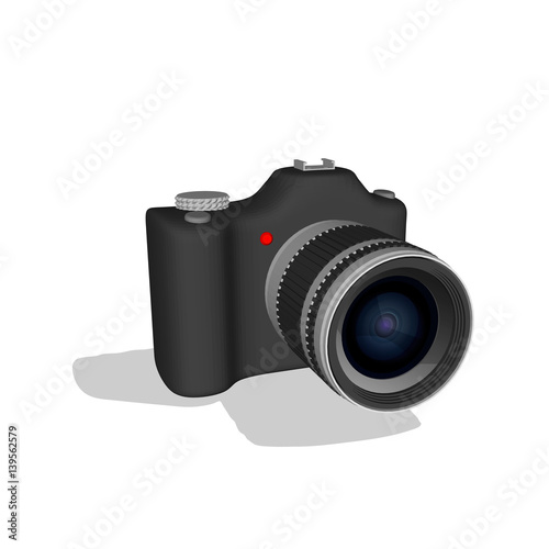 Photo camera. Isolated on w...