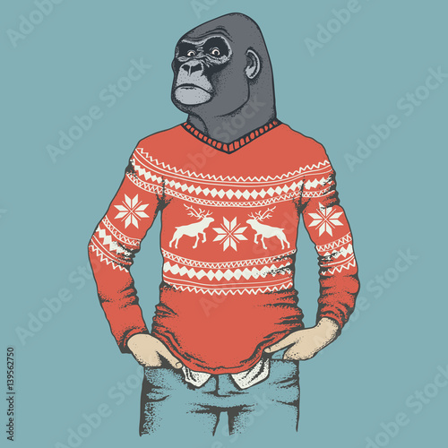Monkey gorilla vector illustration