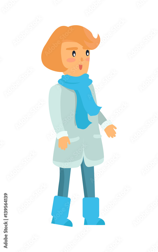 Surprised Girl in Warm Winter Clothes Isolated Surprised Girl in Warm Winter Clothes Isolated