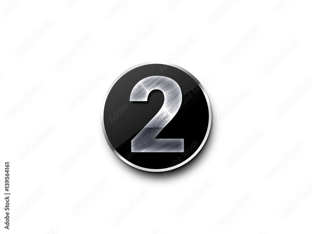 metalic number sign and button metalic number sign and button