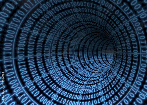 Tunnel of Binary Numbers - 3D