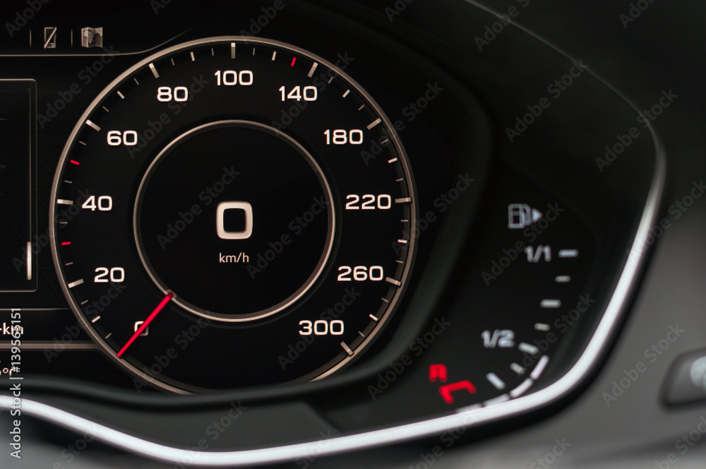Digital speedometer in the new car. Digital speedometer in the new car.